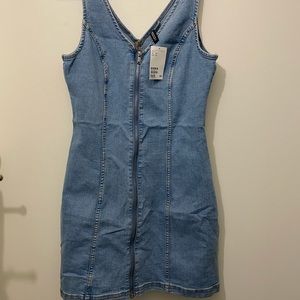 H&M zip front “denim” dress